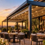 Kafe ve restoran tente sistemleri pergola uygulaması