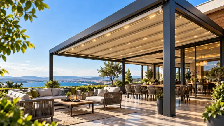 Modern pergola tente sistemleri uygulaması